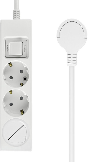 원스탑 제로갭 슬림 납작 절전 스위치 고용량 16A 멀티탭 3구 + 안전커버, 클린 화이트(멀티탭), 1개, 3m