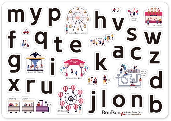 꼬메모이 쥬에 봉봉 우리아이 처음 영어소문자 퍼즐, 1개