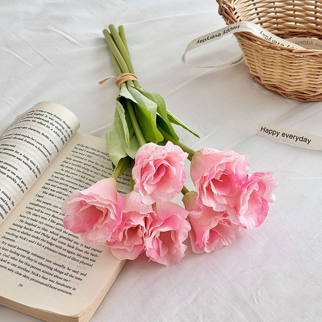 소유공간 조화 수채화 리시안셔스 꽃다발 S265-0096, 핑크, 1개