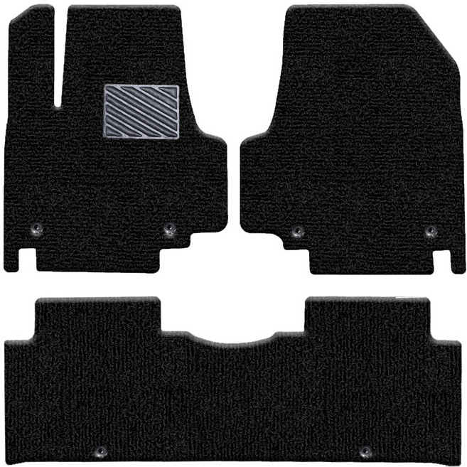 포시즌 차량용 코일카매트 확장형 1+2열, 현대 아이오닉5 택시 2021년 8월, 블랙