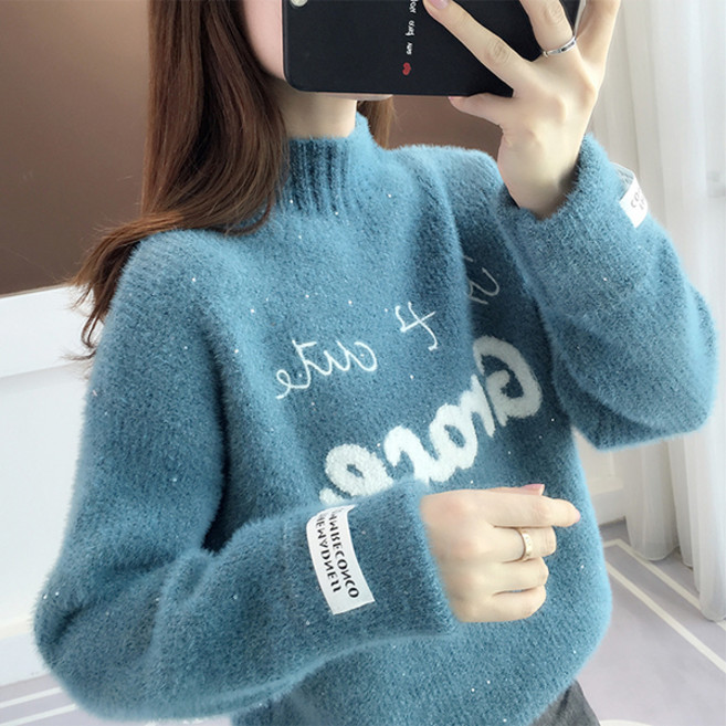 LUNAGIRL 女款高領針織毛衣