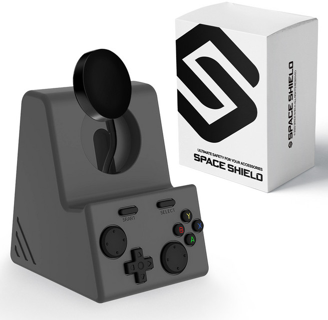 스페이스쉴드 레트로 게임기 실리콘 충전 독 스탠드 거치대, 블랙, 1개