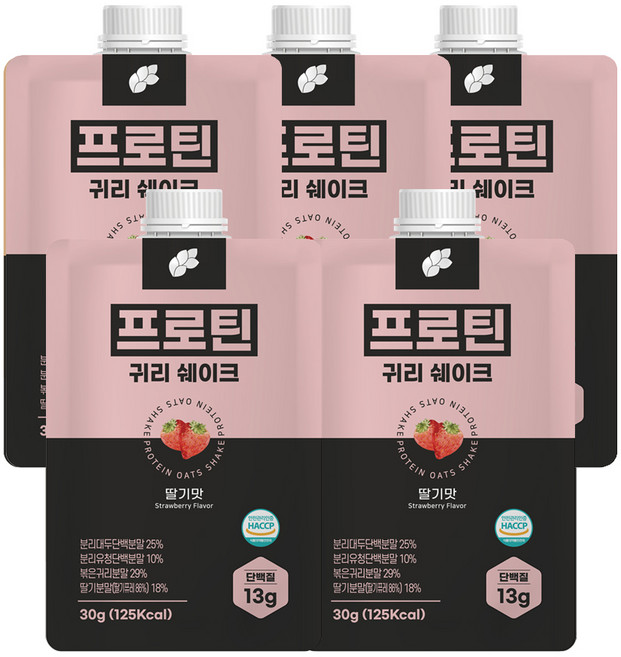 草莓風味燕麥蛋白奶昔粉, 30g, 5包