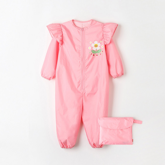 오즈키즈 여아용 꽃그림 미술가운 세트