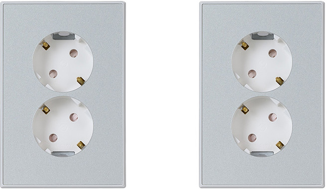 틸인스 2구 콘센트 화이트실버, 2개