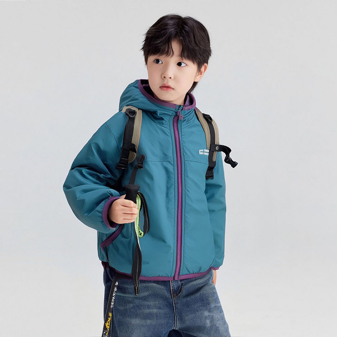 스타빈 아동용 리버서블 아웃도어 컬러 후드 집업