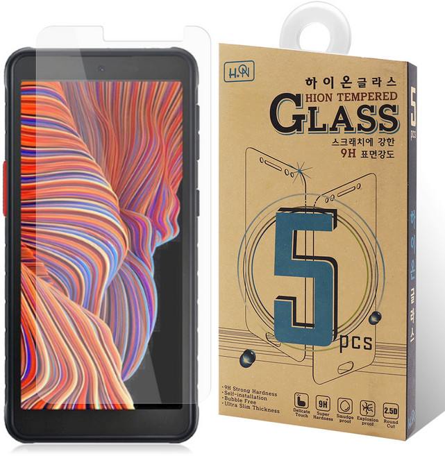 하이온 P글라스 강화유리 투명 휴대폰 보호필름 5p 세트, 1세트