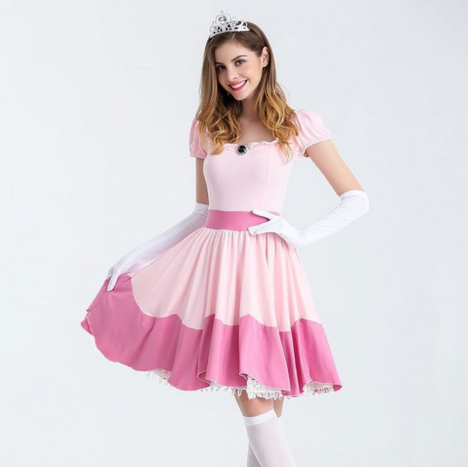 오프리 여성용 공주 여왕 왕관 드레스 빅사이즈 코스튬 세트