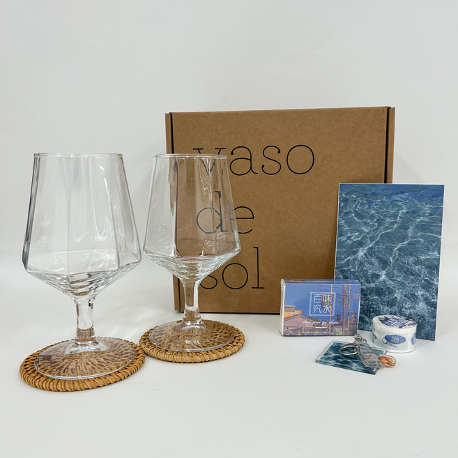 에고이즘 dazzle goblet 컵 2p + 코스토 2p + 키링 + 엽서 + 스티커 + 마스킹테이프 선물 세트, 1세트