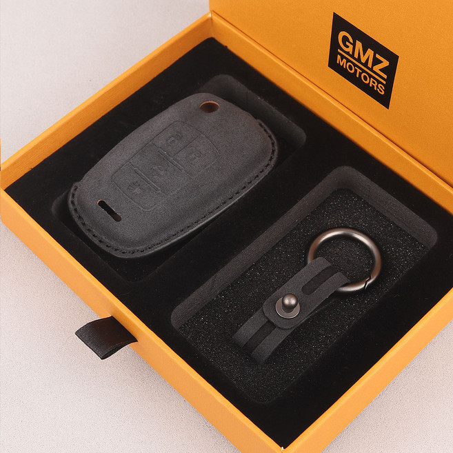 지엠지모터스 차 키케이스 자동차 가죽 스마트 키케이스 알칸타라, 블랙, 쉐보레 4버튼 CH05