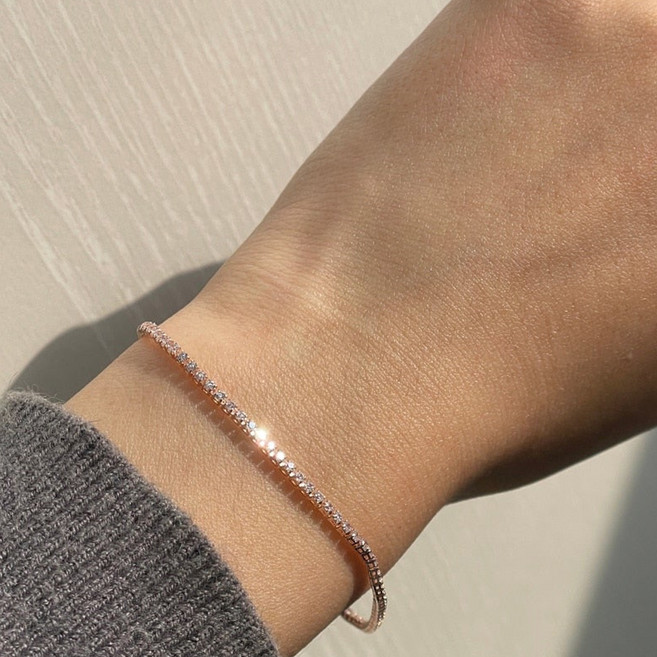 엘라주르 여성용 지르코니아 테니스 팔찌 1.5mm