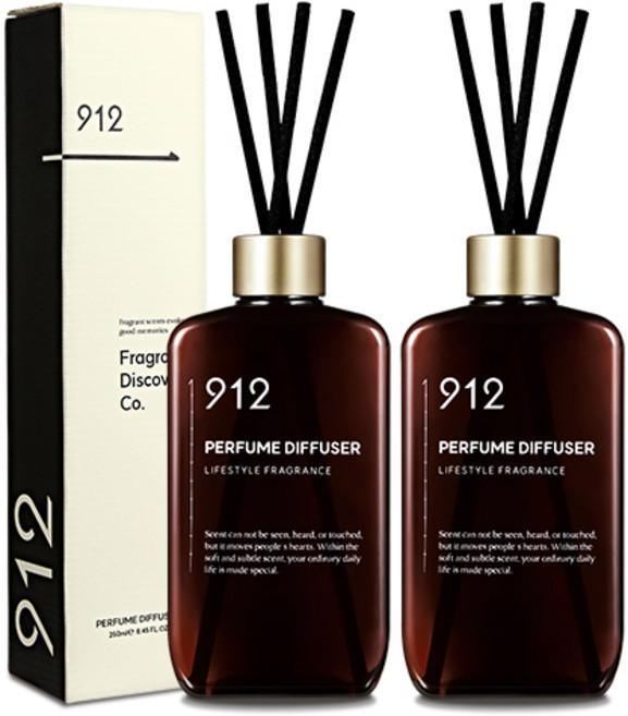 912 퍼퓸 디퓨저 2p + 리드스틱 8p 세트, 블랙베리, 250ml, 1개