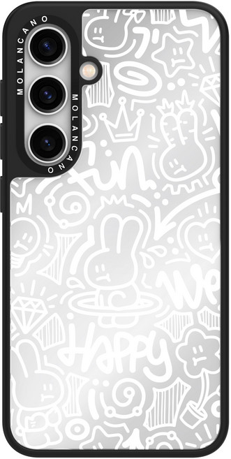 모란카노 미러 디자인 라인아트 휴대폰 케이스