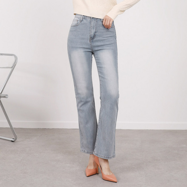 인비비드 여성용 캐서 워싱 부츠컷 속밴딩 청바지 기본 F10S21_ij5334