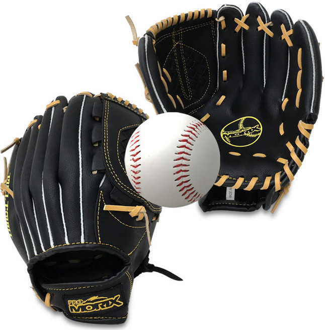 프로모릭스 풀카운트 야구 글러브 우투용 12.5 2p + 안전 야구공 세트, 혼합색상, 1개