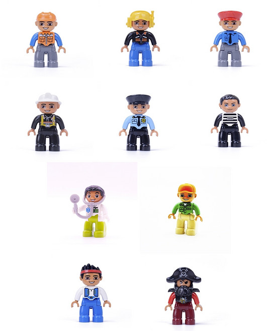 요고요 유아용 듀플로 호환 피규어 커뮤니티 B 10종 세트, 혼합색상, 1개