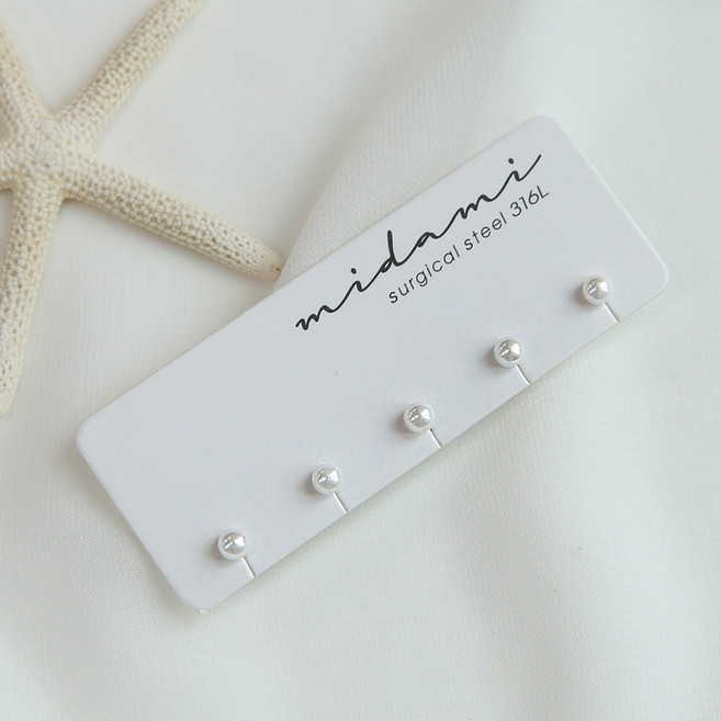 미다미 여성용 데일리 아크릴진주 피어싱 4mm 5p