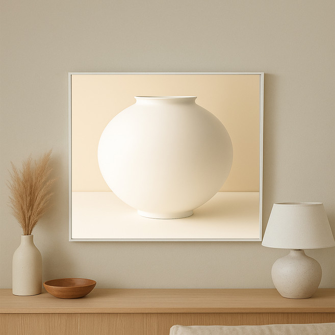 다복 달 항아리 그림액자 베이지 kisn115