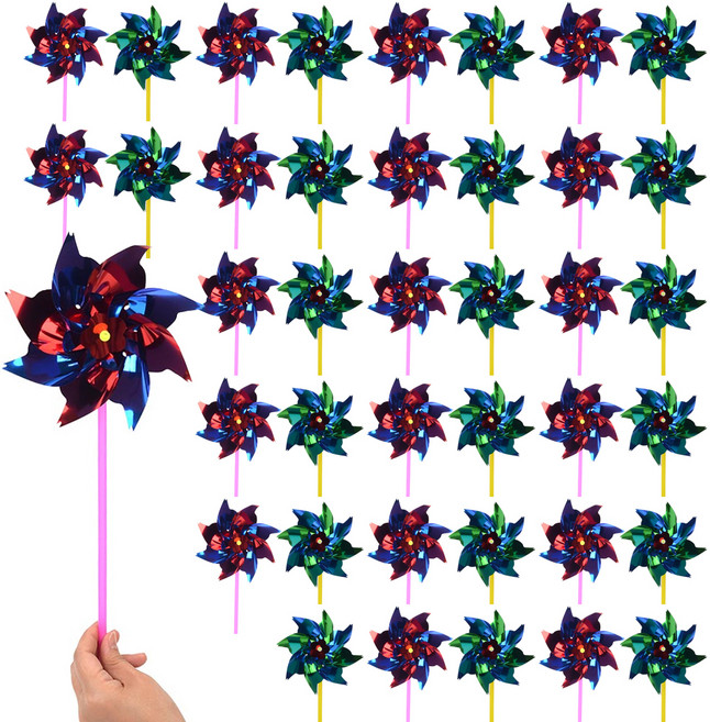 반짝이 바람개비 만들기 16cm, 랜덤발송, 40개