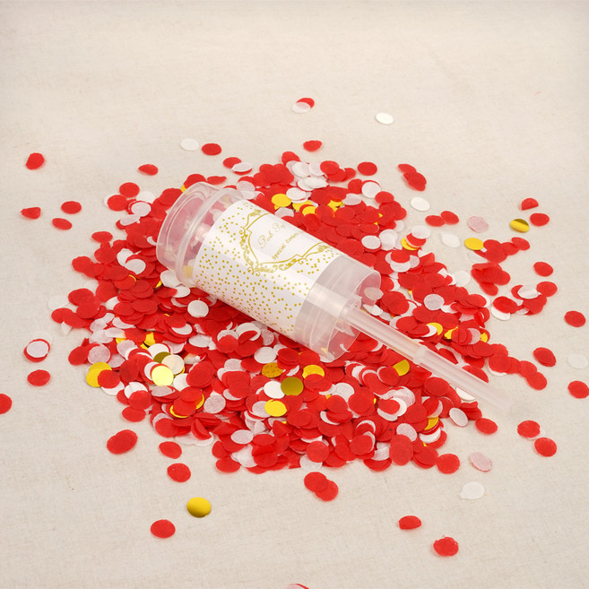 파티짱 플라워샤워 축포 컨페티, 레드, 1개