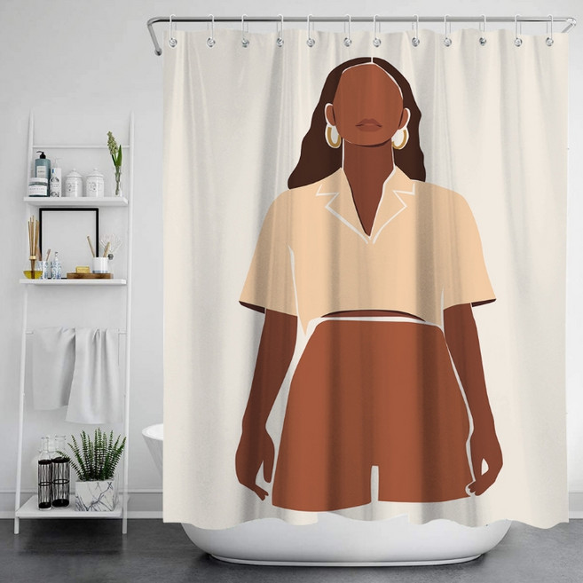 헤이즐리 북유럽 스타일 욕실 샤워커튼 타입13 200 x 180 cm, 1개