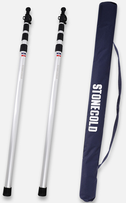 스톤콜드 슬라이딩 폴대 4단 2p + 보관 가방 세트, 실버