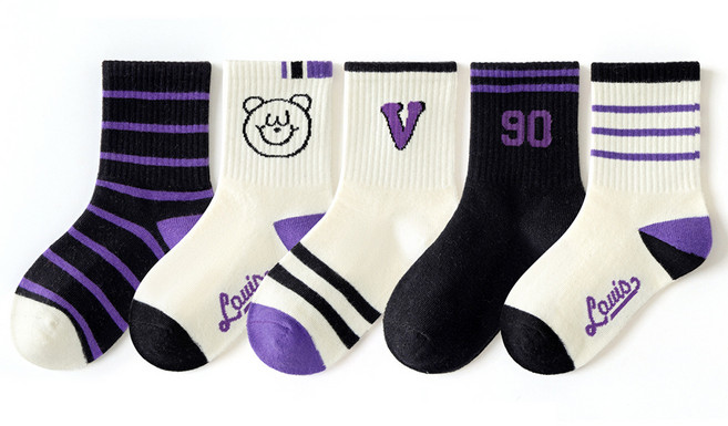 키즈데이 양말 퍼플링글 5족