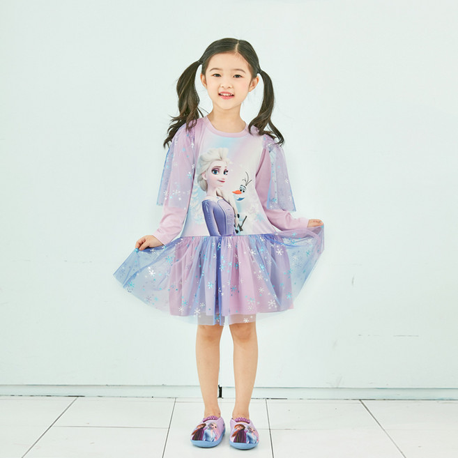 겨울왕국2 여아용 클라 9부 레이스 원피스