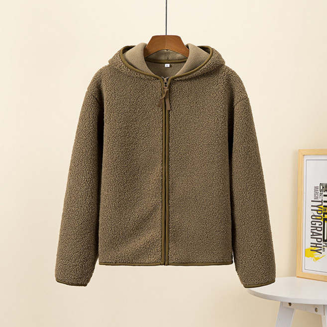 선빛 포그 뽀글이 포켓 무지 후드집업