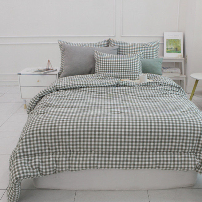 보몽드 국내제조 면 30수 선염 차렵이불 세트 포니체크