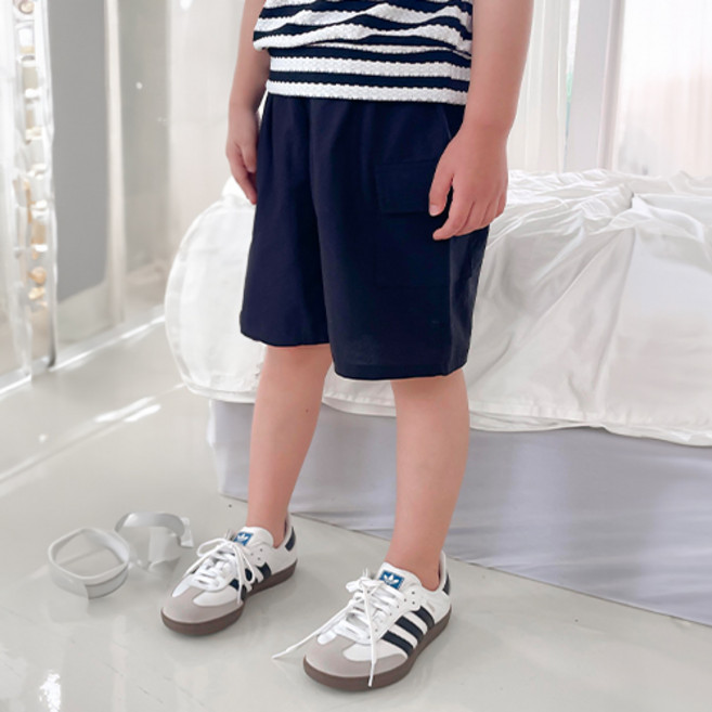 아도르베베 아동용 린넨 카고 5부 팬츠