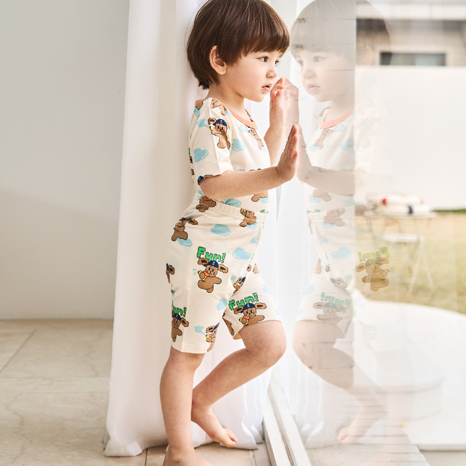 ROTOTO bebe 兒童凱莉短袖貼身家居服上下套裝