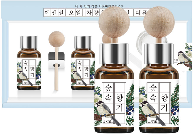 더허브샵 에센셜오일 차량용 디퓨저 17ml, 2개, 숲속향기