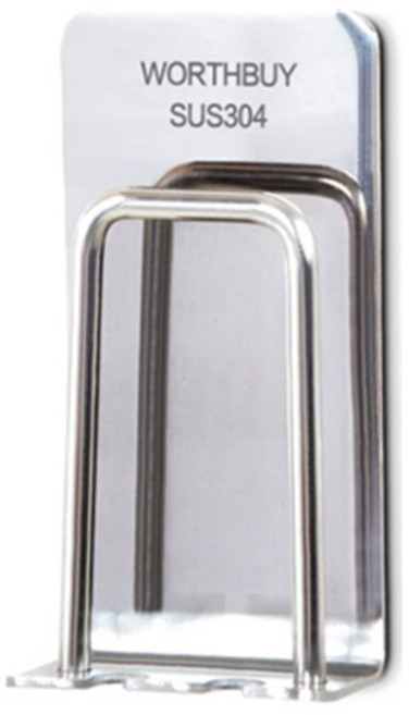 스테인리스 컵홀더 칫솔걸이 2구, 실버, 1개