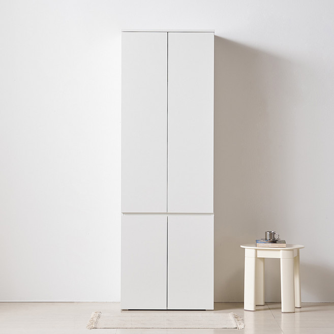 웰퍼니쳐 키체나 주방 키큰 멀티수납장 600 하이탑형 방문설치, 화이트