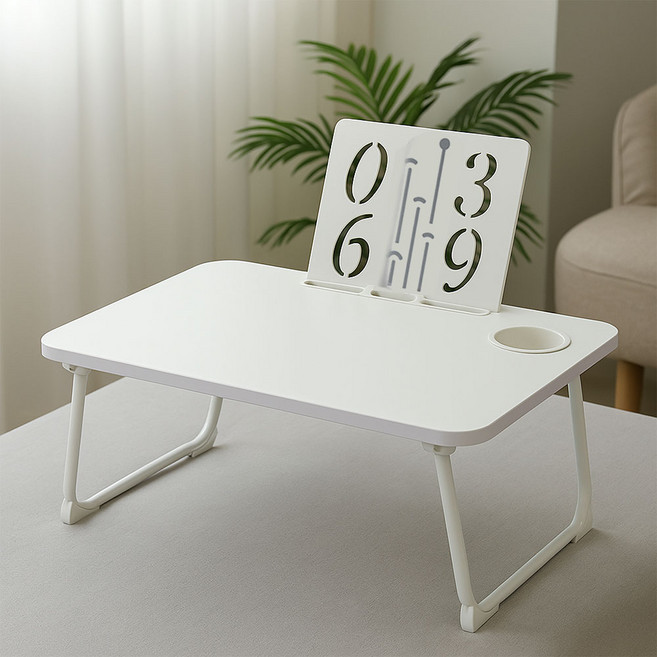 가구느낌 사이드 침대 접이식 독서대 테이블, 화이트화이트