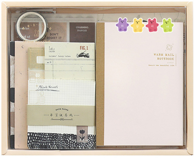 하영이네 데일리 다이어리 꾸미기 세트, 베이지, 1세트