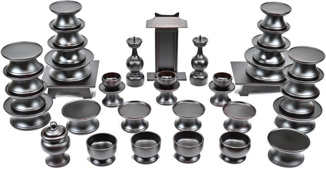 남원목기 국산 문화재 프리미엄 물푸레 옻칠 제기 세트, 1세트, 37종