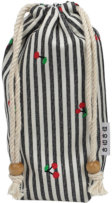 파우마우 보틀 파우치 350ml, 체리 스트라이프, 1개