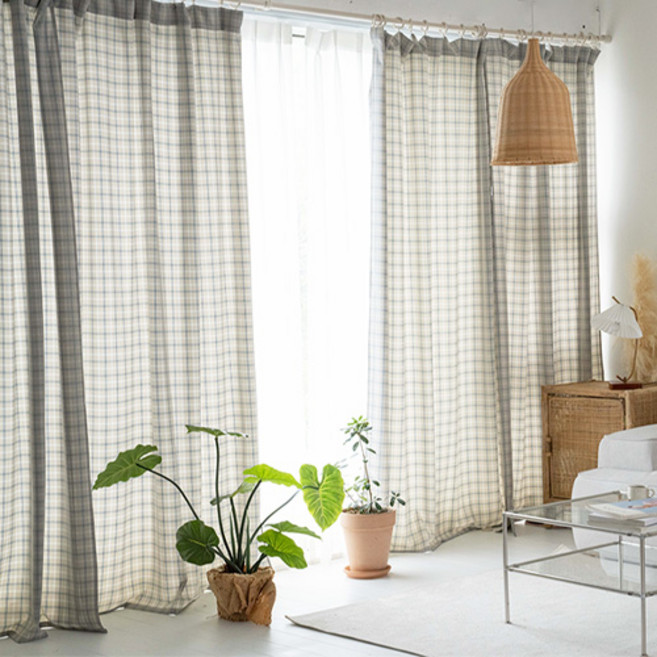 끌래망스 감성만땅 체크커튼