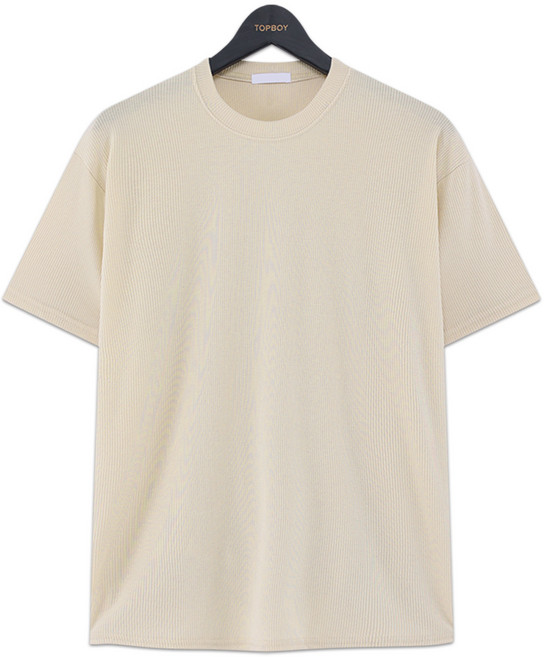 탑보이 골지 마블 스판 반팔 티셔츠 LW097