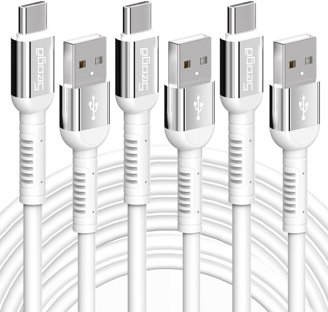 서가 메탈 고강도 고속충전 케이블 C타입, 3m, 화이트, 3개