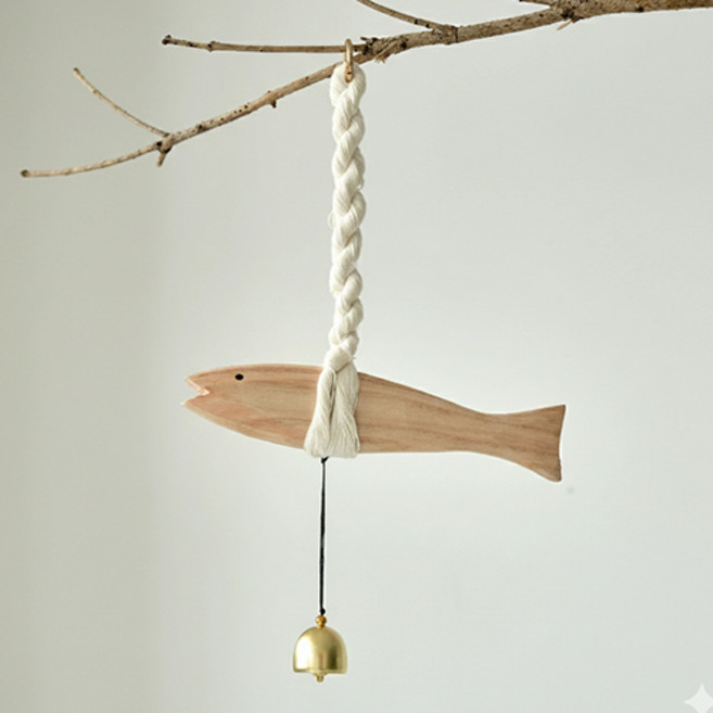 더플로우커머스 북유럽 감성 액막이 명태 벽걸이 오브제, 베이지