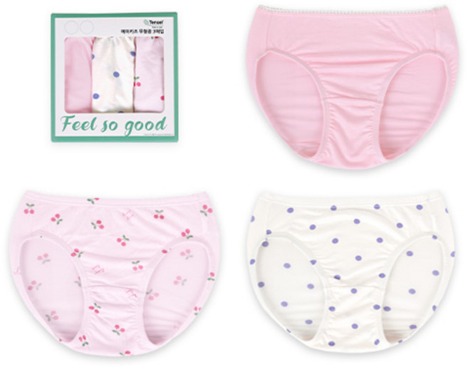 메이키즈 유아동 주니어 여아 러블리무드 모달 삼각 팬티 3종 세트