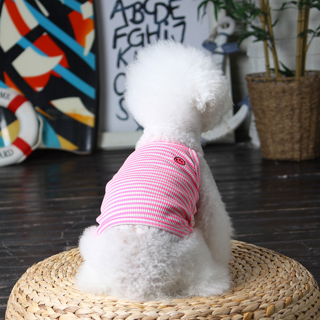 에이미러브즈펫 강아지 BL 네온 스마일 나시, 핑크, 1개