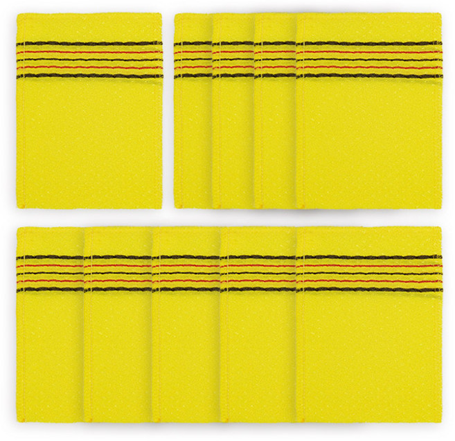 샤바스 고급 때밀이 타월, 노랑, 1개입, 10개