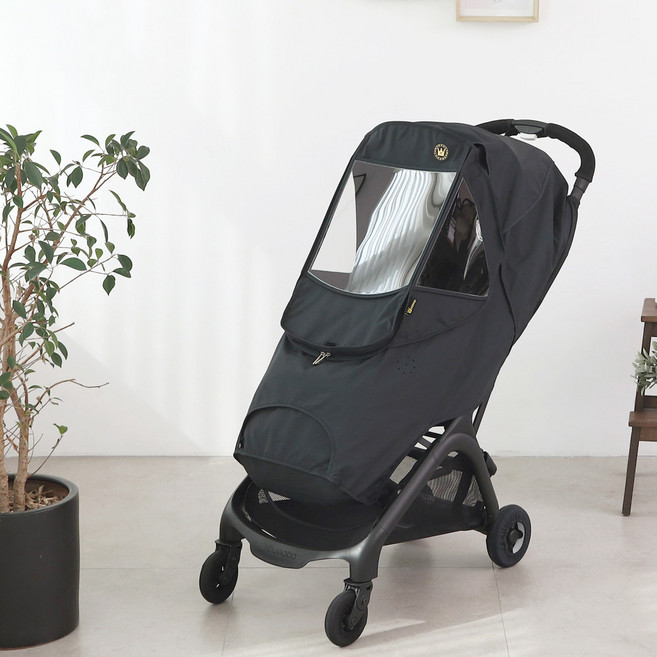 맘네스트 4계절 절충형 휴대용 유모차 방풍커버 M타입, 블루블랙, 1개