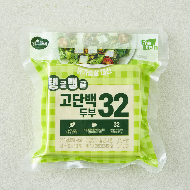 맑은물에 탱글탱글 고단백 두부 32, 200g, 1개
