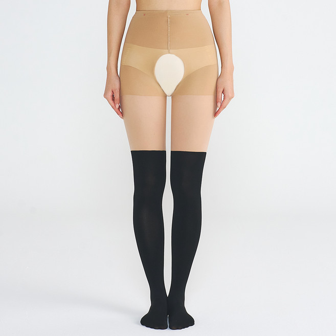 시크릿레스트 액티브 Y존 오픈 밑트임 코튼바닥 골프 오버니삭스 스타킹 40D