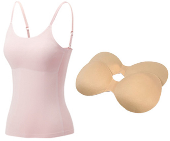 솔레일 여아용 패드 분리형 학생 브라 런닝 조절 끈 나시 + 브라패드 4p